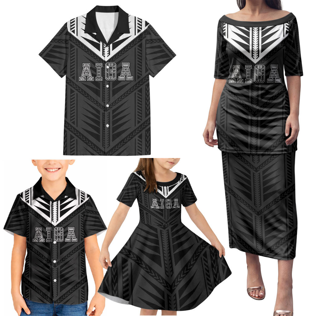 Samoa Aiga Family Matching Puletasi and Hawaiian Shirt Samoan Tribal Pattern LT05 - Polynesian Pride