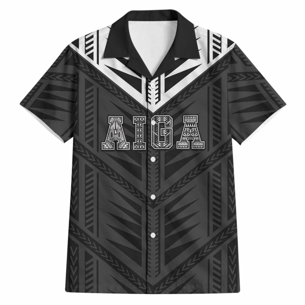 Samoa Aiga Hawaiian Shirt Samoan Tribal Pattern LT05 Black - Polynesian Pride