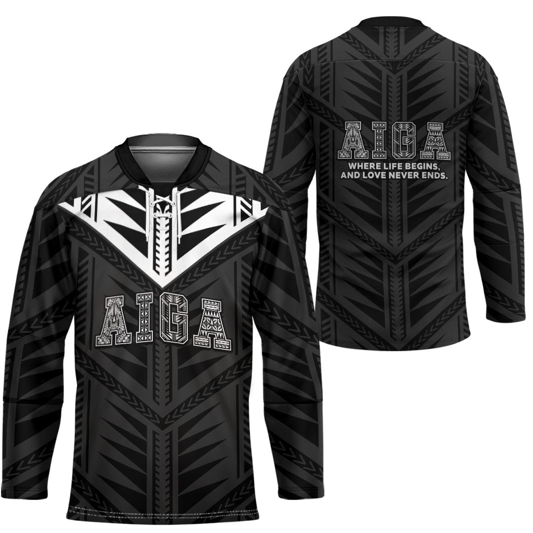Samoa Aiga Hockey Jersey Samoan Tribal Pattern LT05 - Polynesian Pride