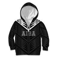 Samoa Aiga Kid Hoodie Samoan Tribal Pattern LT05 Zip Hoodie Black - Polynesian Pride
