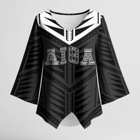 Samoa Aiga Kimono Sleeve Blouse Samoan Tribal Pattern LT05 Female Black - Polynesian Pride