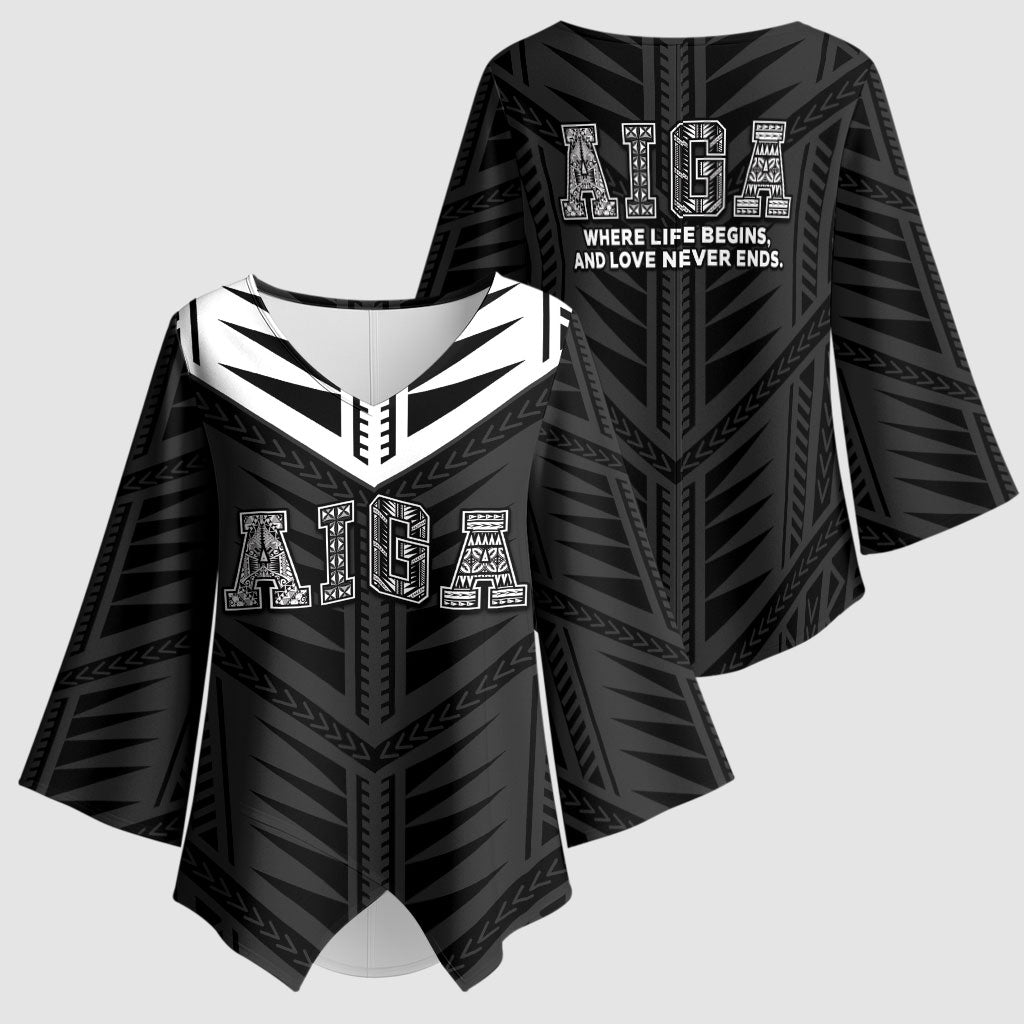 Samoa Aiga Kimono Sleeve Blouse Samoan Tribal Pattern LT05 - Polynesian Pride