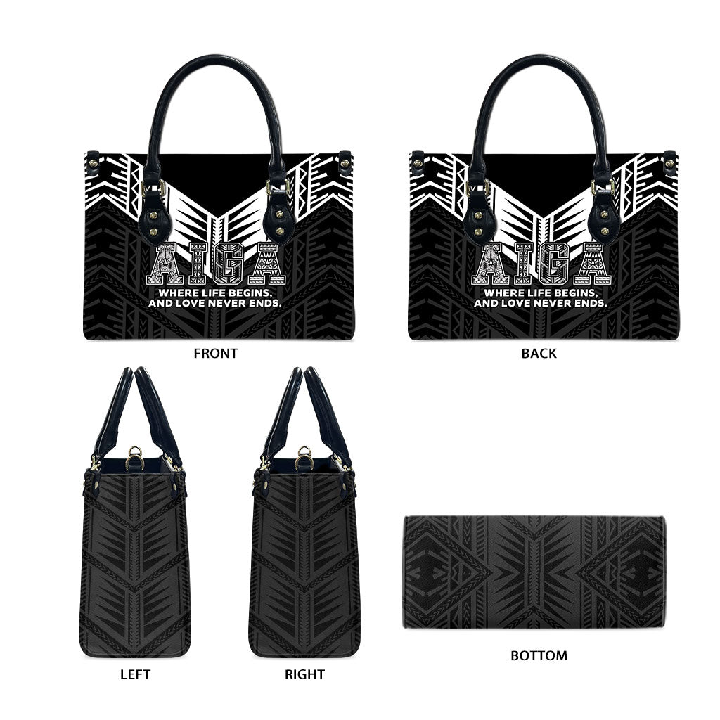Samoa Aiga Leather Bag Samoan Tribal Pattern LT05 - Polynesian Pride