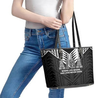 Samoa Aiga Leather Tote Bag Samoan Tribal Pattern LT05 - Polynesian Pride