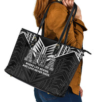 Samoa Aiga Leather Tote Bag Samoan Tribal Pattern LT05 - Polynesian Pride
