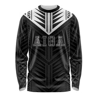 Samoa Aiga Long Sleeve Shirt Samoan Tribal Pattern LT05 Unisex Black - Polynesian Pride