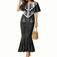 Samoa Aiga Mermaid Dress Samoan Tribal Pattern LT05 Women Black - Polynesian Pride