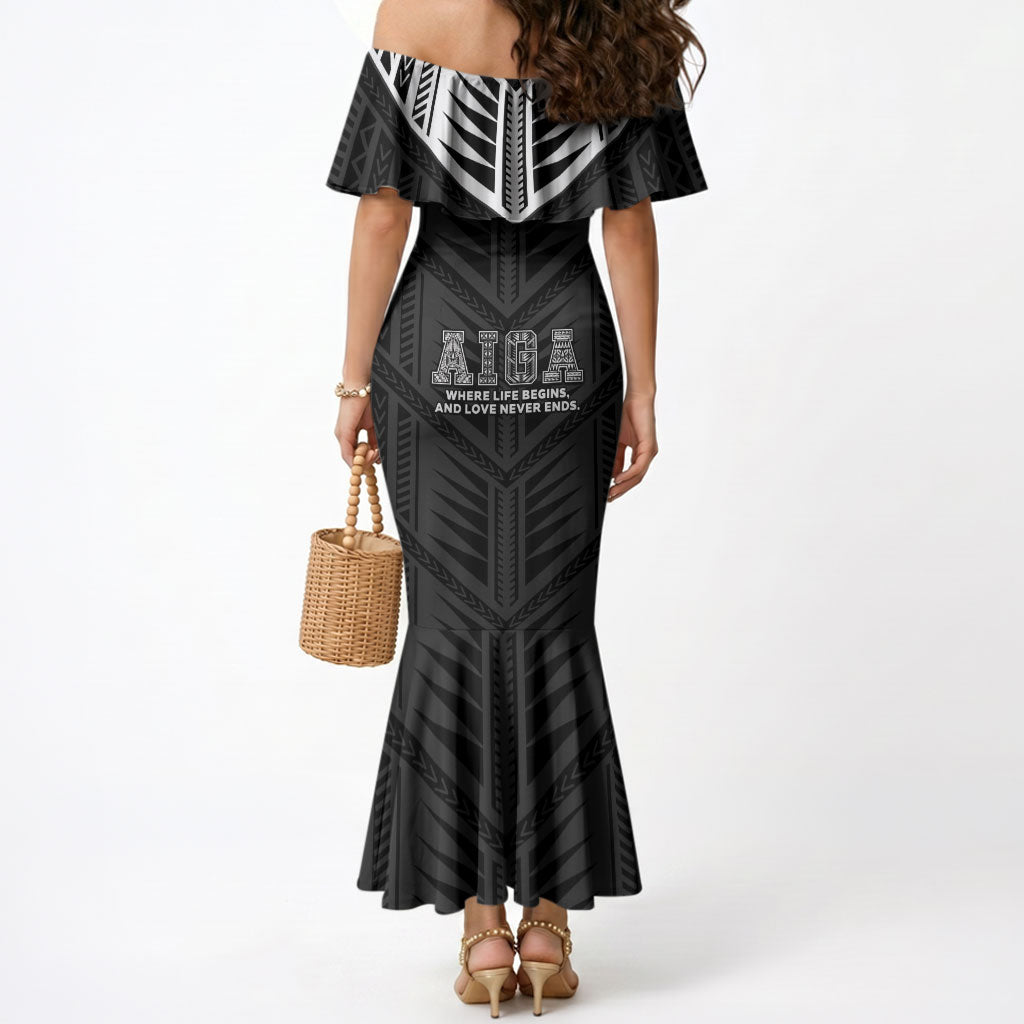 Samoa Aiga Mermaid Dress Samoan Tribal Pattern LT05 - Polynesian Pride
