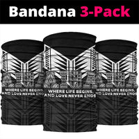 Samoa Aiga Neck Gaiter Samoan Tribal Pattern LT05 package One Size: 25*50cm Black - Polynesian Pride