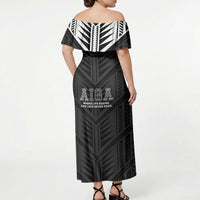 Samoa Aiga Off Shoulder Maxi Dress Samoan Tribal Pattern LT05 - Polynesian Pride