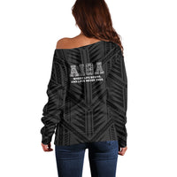 Samoa Aiga Off Shoulder Sweater Samoan Tribal Pattern LT05 - Polynesian Pride