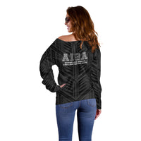 Samoa Aiga Off Shoulder Sweater Samoan Tribal Pattern LT05 - Polynesian Pride