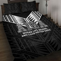 Samoa Aiga Quilt Bed Set Samoan Tribal Pattern LT05 Black - Polynesian Pride