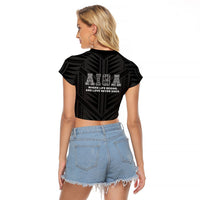 Samoa Aiga Raglan Cropped T Shirt Samoan Tribal Pattern LT05 - Polynesian Pride