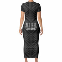 Samoa Aiga Short Sleeve Bodycon Dress Samoan Tribal Pattern LT05 - Polynesian Pride