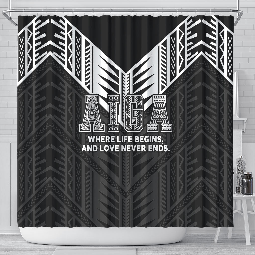 Samoa Aiga Shower Curtain Samoan Tribal Pattern LT05 - Polynesian Pride