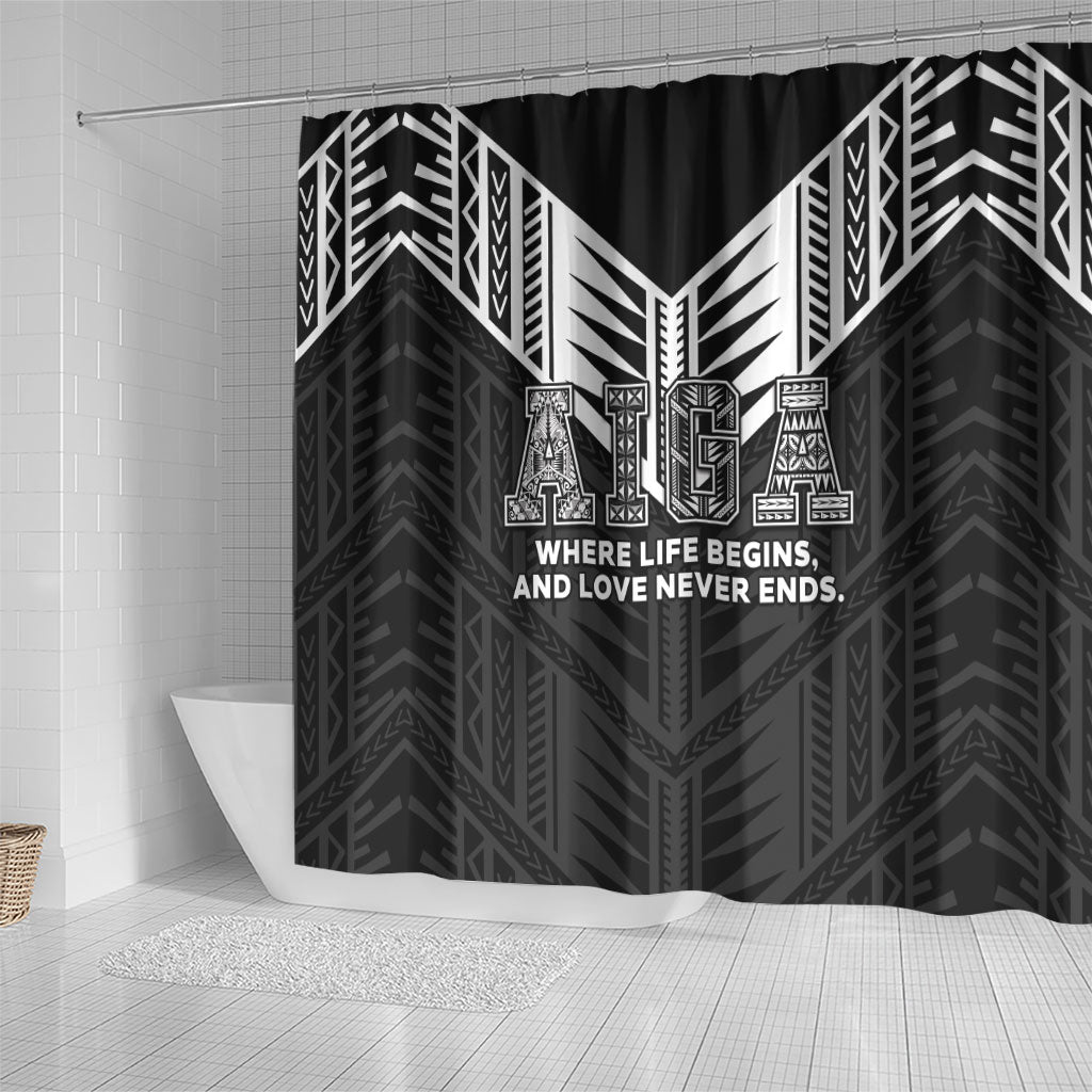 Samoa Aiga Shower Curtain Samoan Tribal Pattern LT05 - Polynesian Pride