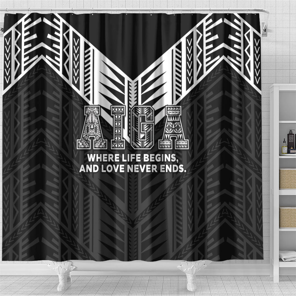 Samoa Aiga Shower Curtain Samoan Tribal Pattern LT05 - Polynesian Pride