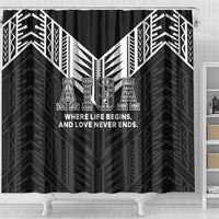 Samoa Aiga Shower Curtain Samoan Tribal Pattern LT05 - Polynesian Pride
