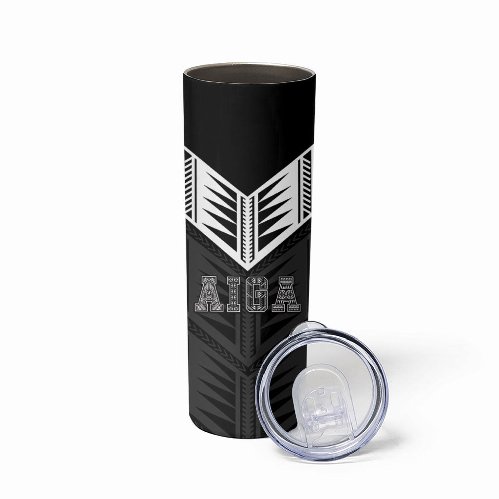Samoa Aiga Skinny Tumbler Samoan Tribal Pattern LT05 - Polynesian Pride