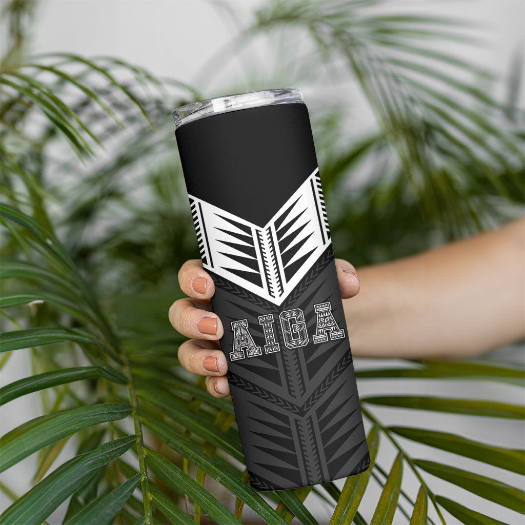 Samoa Aiga Skinny Tumbler Samoan Tribal Pattern LT05 - Polynesian Pride