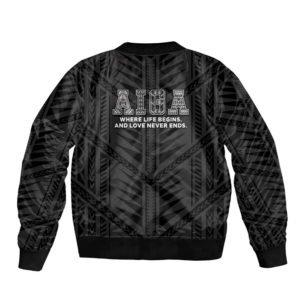 Samoa Aiga Sleeve Zip Bomber Jacket Samoan Tribal Pattern LT05 - Polynesian Pride