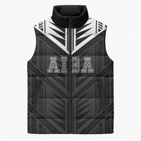 Samoa Aiga Sleeveless Puffer Jacket Samoan Tribal Pattern LT05 Unisex Black - Polynesian Pride