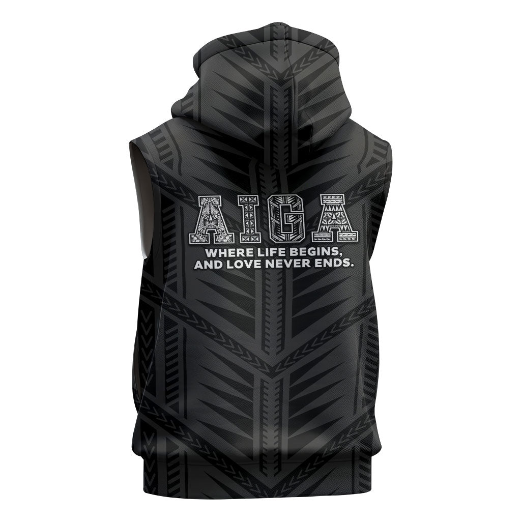 Samoa Aiga Sleeveless Zip Hoodie Samoan Tribal Pattern LT05 - Polynesian Pride