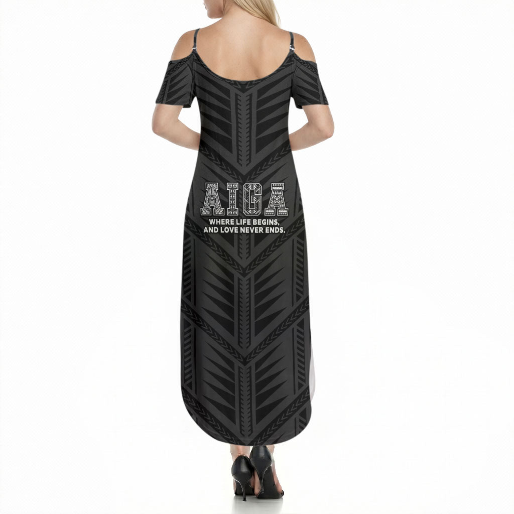 Samoa Aiga Summer Maxi Dress Samoan Tribal Pattern LT05 - Polynesian Pride