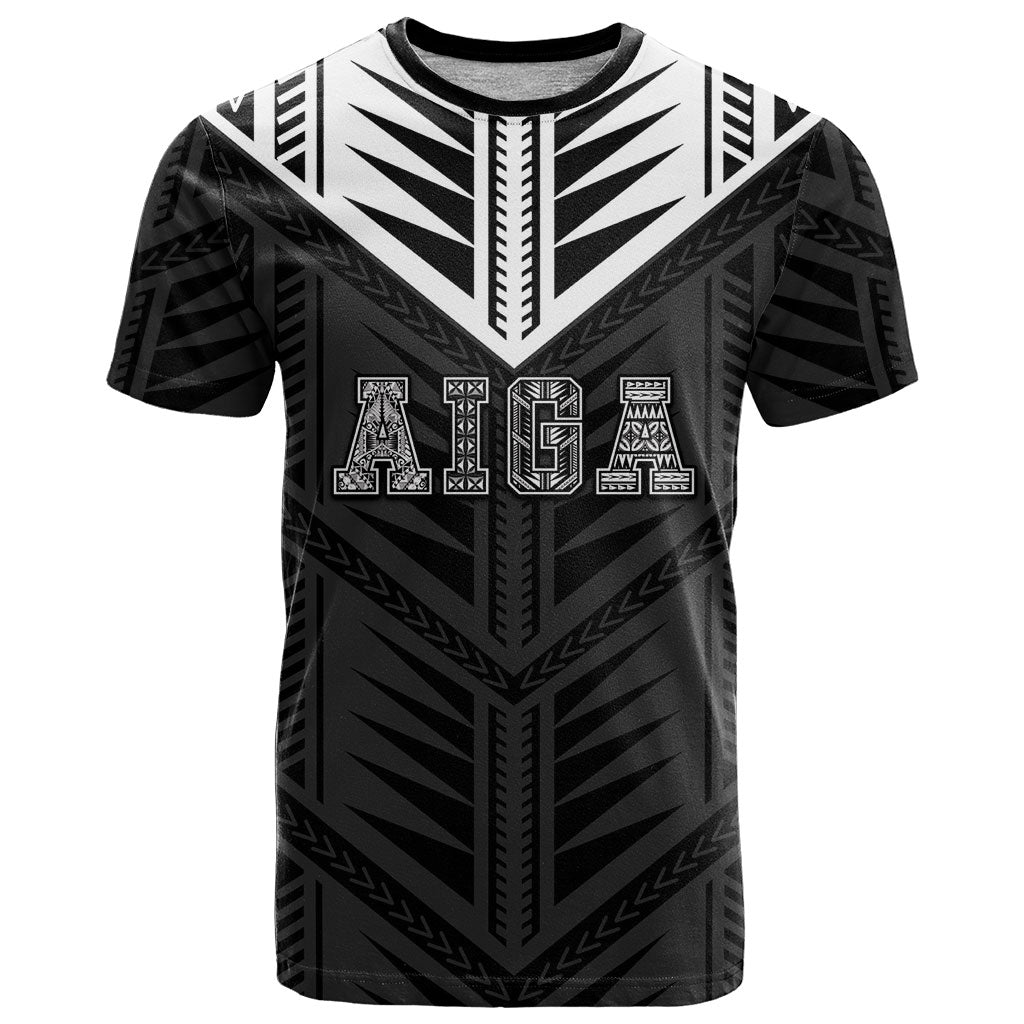 Samoa Aiga T Shirt Samoan Tribal Pattern LT05 Black - Polynesian Pride