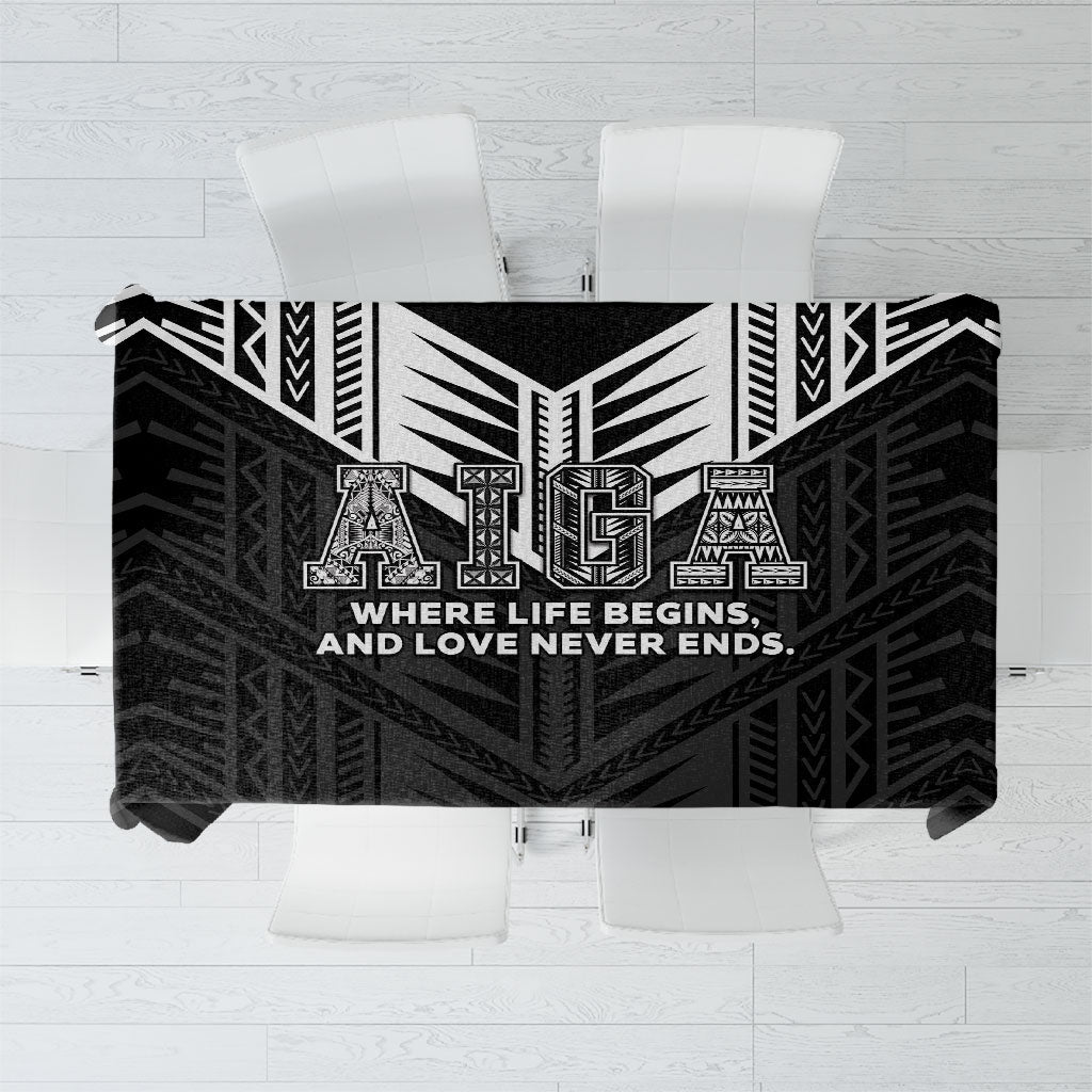 Samoa Aiga Tablecloth Samoan Tribal Pattern LT05 Black - Polynesian Pride