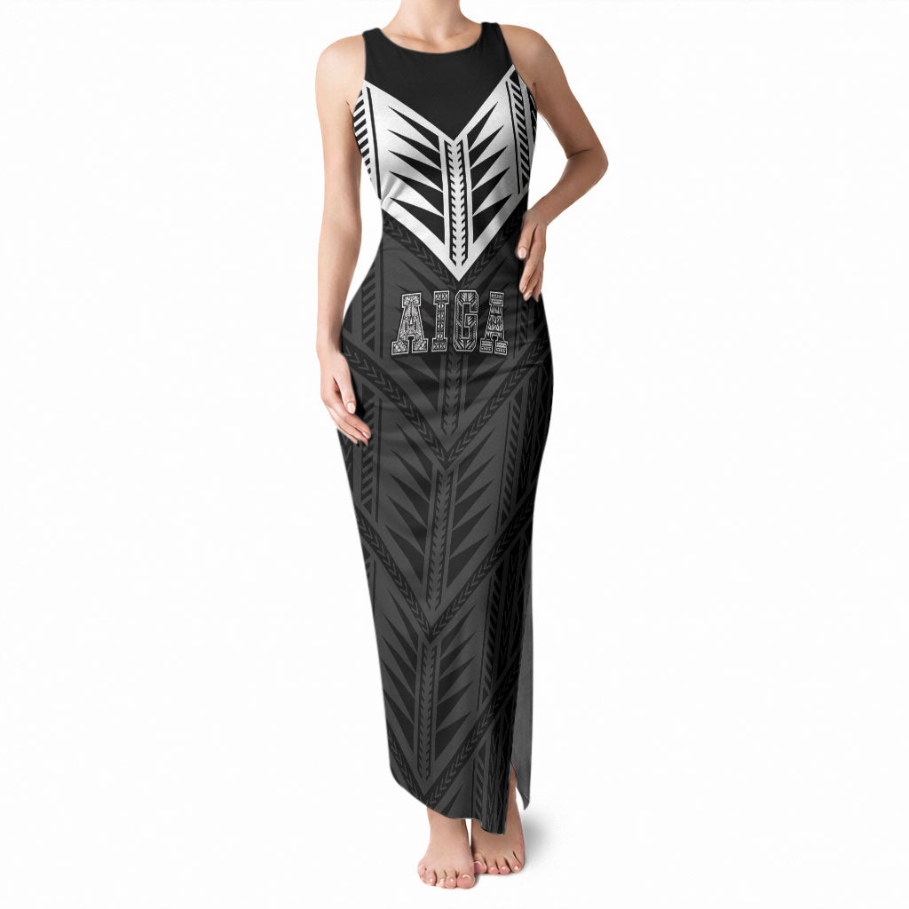 Samoa Aiga Tank Maxi Dress Samoan Tribal Pattern LT05 Women Black - Polynesian Pride