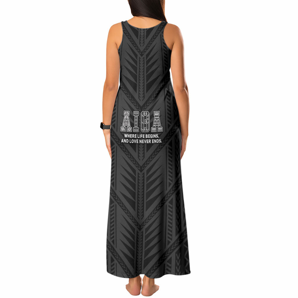 Samoa Aiga Tank Maxi Dress Samoan Tribal Pattern LT05 - Polynesian Pride
