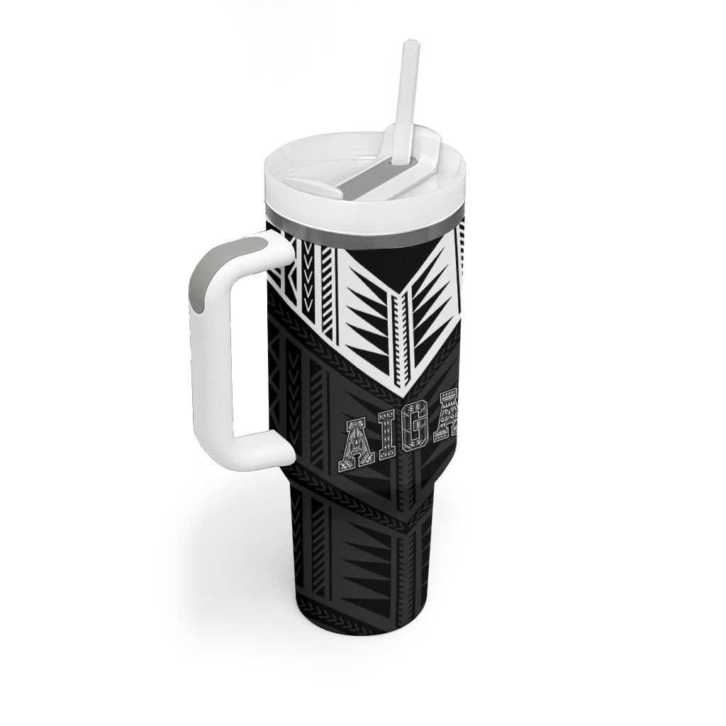 Samoa Aiga Tumbler With Handle Samoan Tribal Pattern LT05 - Polynesian Pride