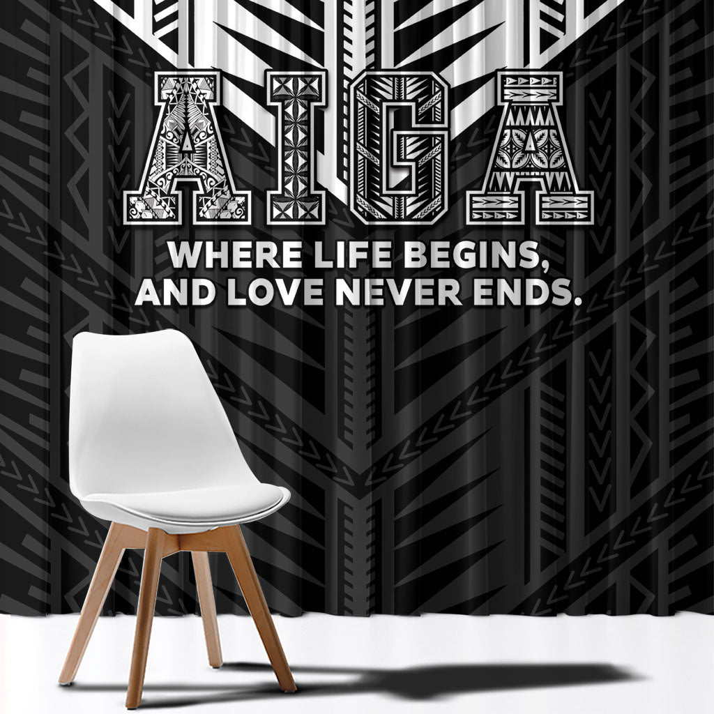 Samoa Aiga Window Curtain Samoan Tribal Pattern LT05 - Polynesian Pride