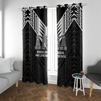 Samoa Aiga Window Curtain Samoan Tribal Pattern LT05 With Grommets Black - Polynesian Pride