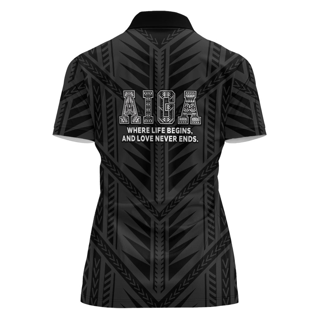 Samoa Aiga Women Polo Shirt Samoan Tribal Pattern LT05 - Polynesian Pride
