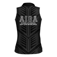Samoa Aiga Women Sleeveless Polo Shirt Samoan Tribal Pattern LT05 - Polynesian Pride
