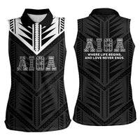 Samoa Aiga Women Sleeveless Polo Shirt Samoan Tribal Pattern LT05 - Polynesian Pride