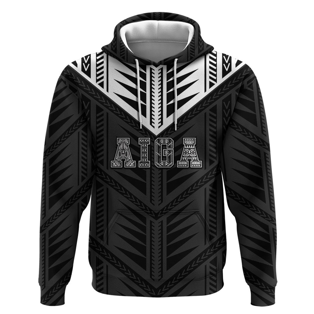 Samoa Aiga Zip Hoodie Samoan Tribal Pattern LT05 Pullover Hoodie Black - Polynesian Pride