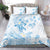 Polynesia Hammerhead Shark Bedding Set Tropical Flowers Tribal Pattern Blue