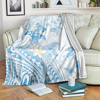 Polynesia Hammerhead Shark Blanket Tropical Flowers Tribal Pattern Blue LT05 Blue - Polynesian Pride