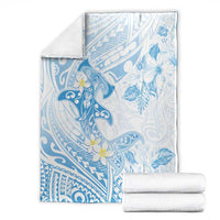 Polynesia Hammerhead Shark Blanket Tropical Flowers Tribal Pattern Blue LT05 - Polynesian Pride