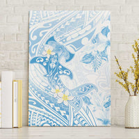 Polynesia Hammerhead Shark Canvas Wall Art Tropical Flowers Tribal Pattern Blue LT05 Without Frame Blue - Polynesian Pride