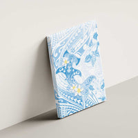 Polynesia Hammerhead Shark Canvas Wall Art Tropical Flowers Tribal Pattern Blue LT05 - Polynesian Pride