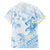 Polynesia Hammerhead Shark Family Matching Summer Maxi Dress and Hawaiian Shirt Tropical Flowers Tribal Pattern Blue