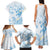 Polynesia Hammerhead Shark Family Matching Tank Maxi Dress and Hawaiian Shirt Tropical Flowers Tribal Pattern Blue