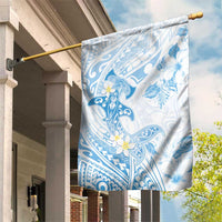 Polynesia Hammerhead Shark Garden Flag Tropical Flowers Tribal Pattern Blue LT05 House Flag Blue - Polynesian Pride