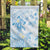 Polynesia Hammerhead Shark Garden Flag Tropical Flowers Tribal Pattern Blue