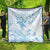 Polynesia Hammerhead Shark Quilt Tropical Flowers Tribal Pattern Blue